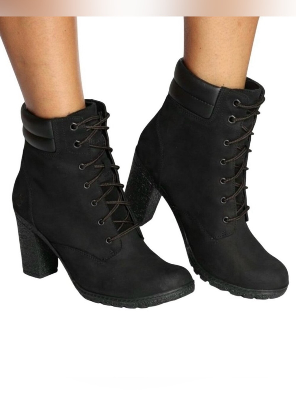 TIMBERLAND WOMENS TILLSTON 6 IN MEDIUM  LEATHER BOOT SIZE 9 BLACK